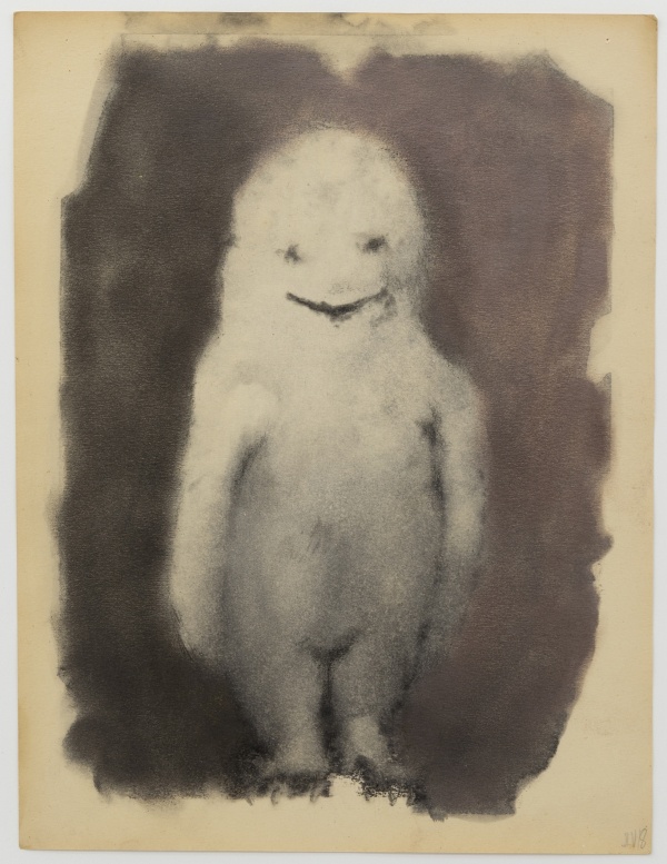 Jean-Luc Verna, Mr Powl, 2018. Transfert sur papier ancien rehaussé de crayons et de fards, cadre 53,4 x 45,4 cm. Collection privée. ©ADAGP, Paris, 2023. 