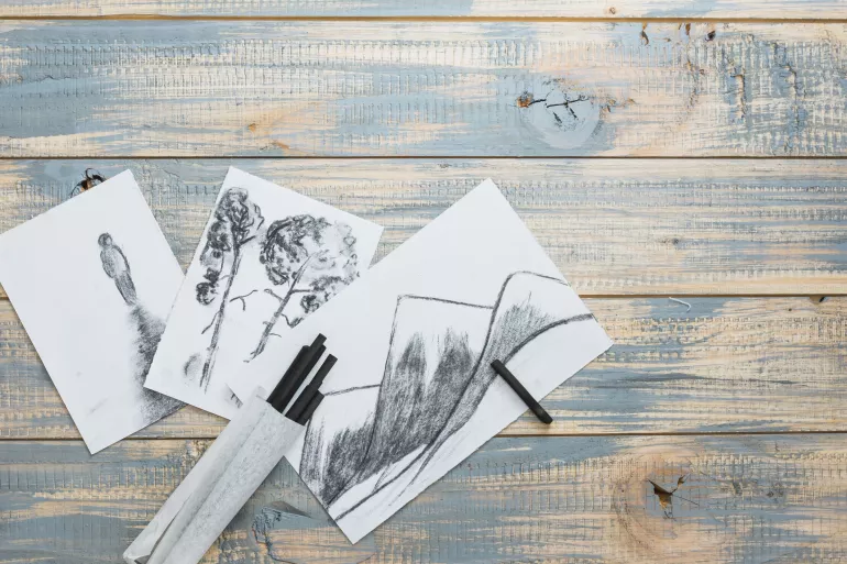 Paysages au fusain